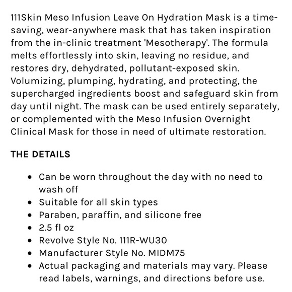 NEW 111Skin Meso Infusion Hydration Mask - Picture 4 of 4